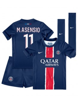 Paris Saint-Germain Marco Asensio #11 Heimtrikotsatz für Kinder 2024-25 Kurzarm (+ Kurze Hosen)